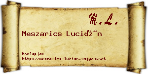 Meszarics Lucián névjegykártya